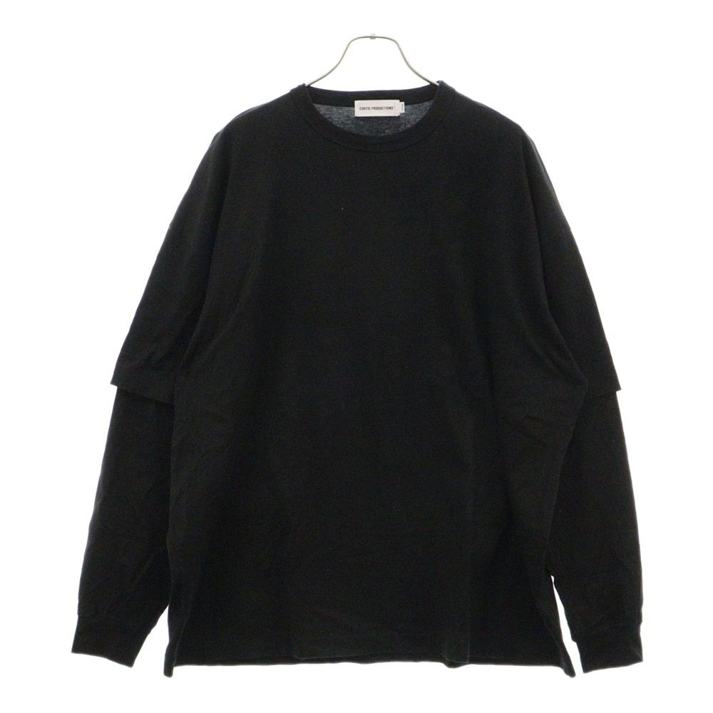 COOTIE (クーティー) レイヤード長袖カットソー 長袖Tシャツ ロンT ロングスリーブカットソー ブラック