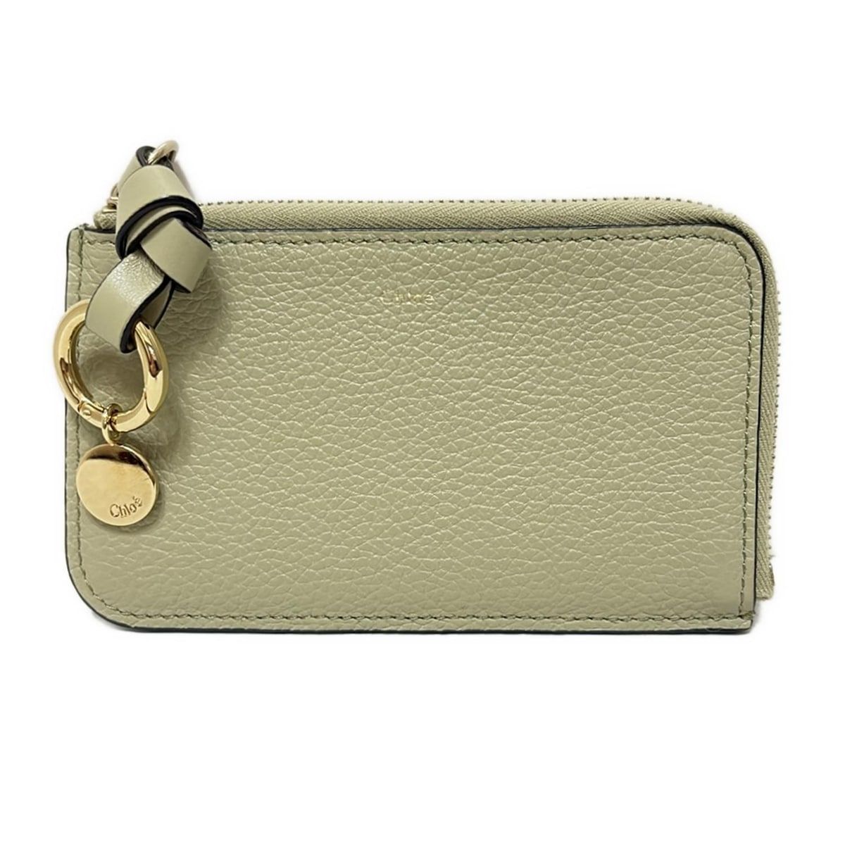 Chloe クロエ コインケース - CHC21WP716F5737J グリーン L字ファスナー|カード入れ付き レザー