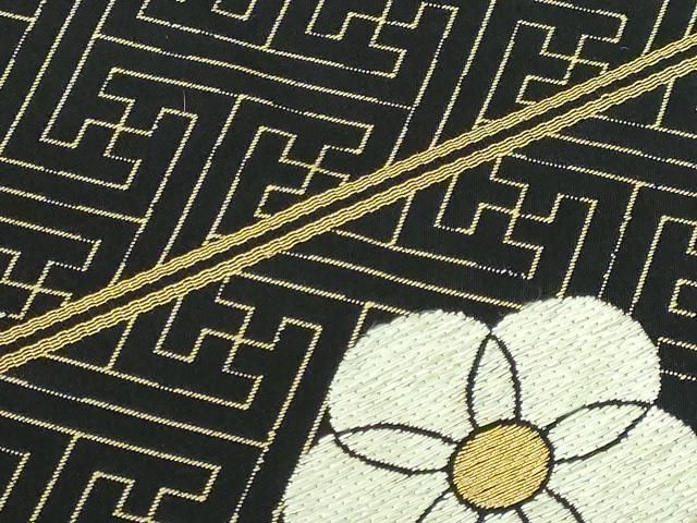 平和屋本店■極上　龍村美術織物　九寸名古屋帯　梅香錦　黒地　金糸　逸品　DZAA5837kh5 平和屋本店□極上 龍村美術織物 九寸名古屋帯 梅香錦 黒地 金糸 逸品