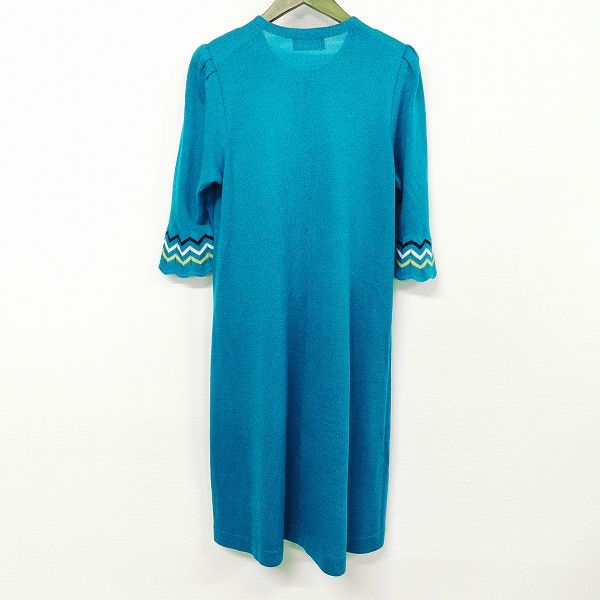 snc サイトウトヨコ 斉藤都世子 ワンピース ニット フ ジップアップ ひまわり 青系 白 黒 レディース 967081