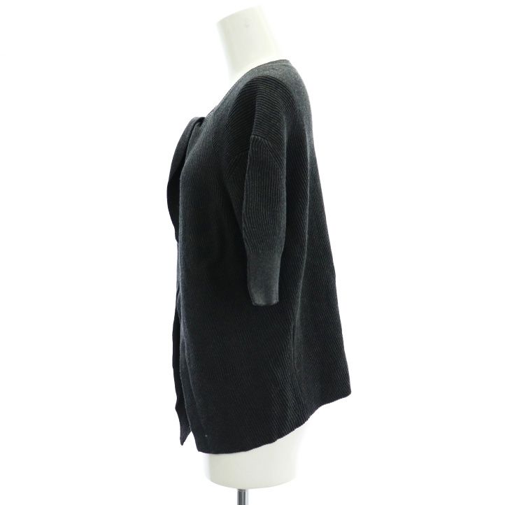 サイ SCYE Ribbed Cotton Twist Front Sweaterトップス ニット カットソー 五分袖 36 S グレー /AT ■OS ■PN レディース サイ SCYE Ribbed Cotton Twist Front Sweaterトップス ニット