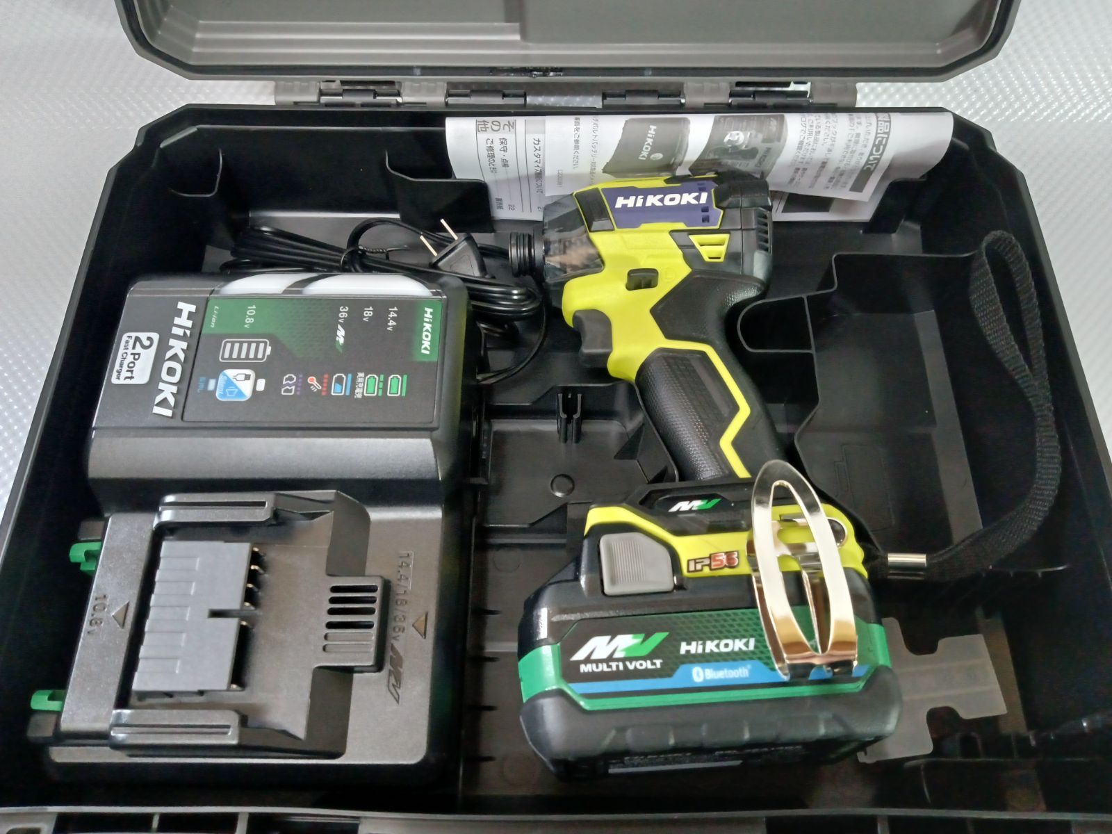 ハイコーキ 36Vインパクトドライバ スパイダーイエロー 本体 充電器 バッテリ1個 ケース WH36DD NNY UC18YDML BSL36A18BX