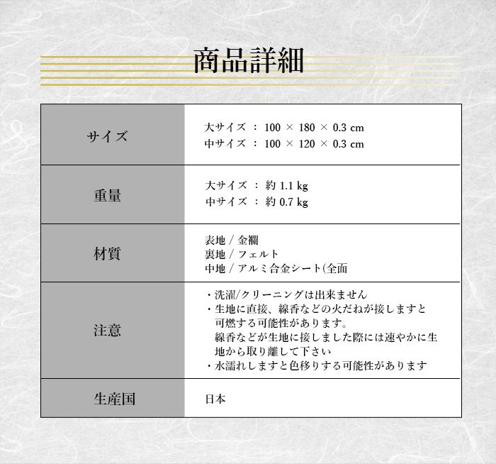 防火シート 仏壇