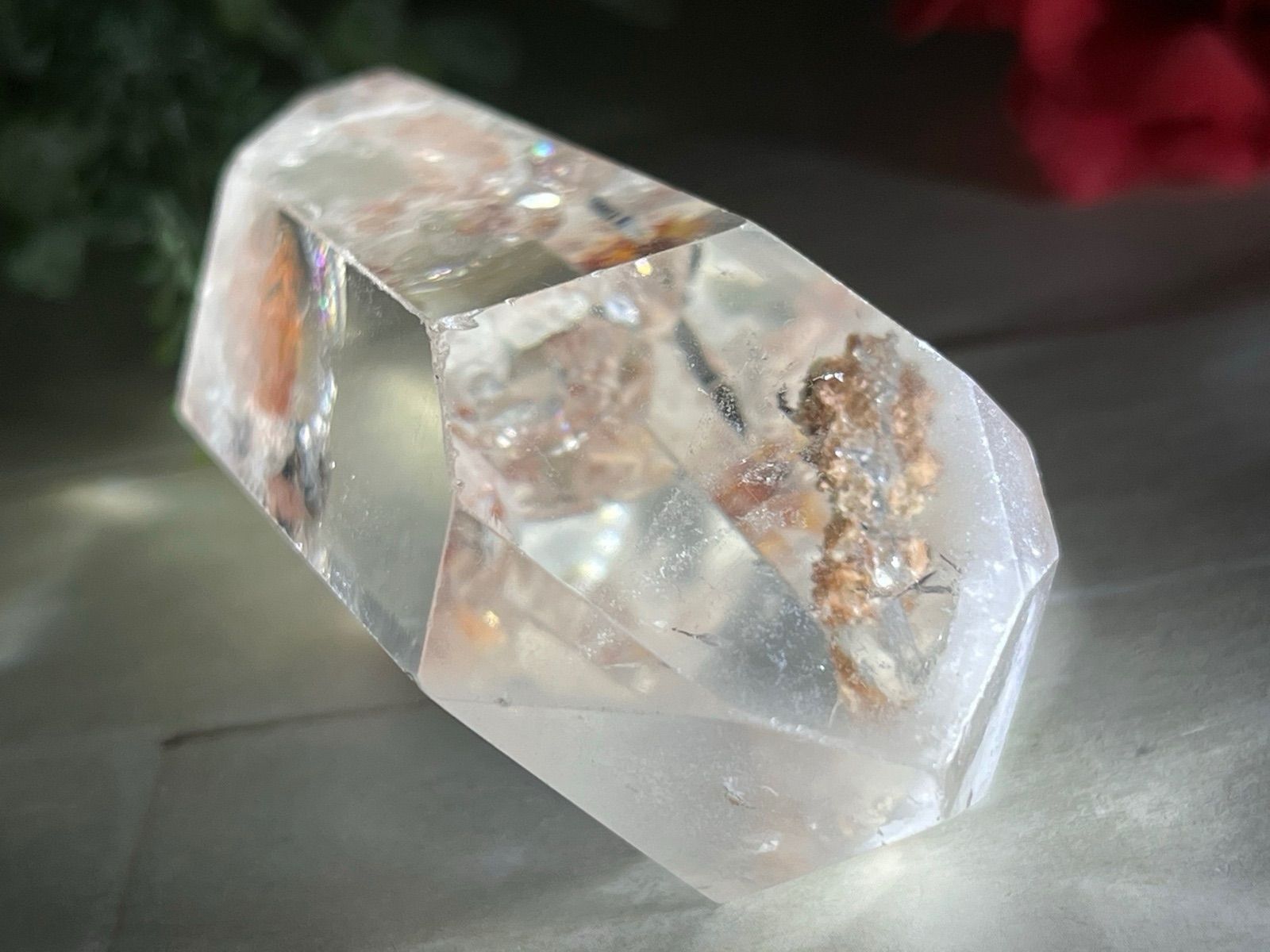 アンフィボール ガーデンクォーツ レインボー 水晶 ダブルポイント