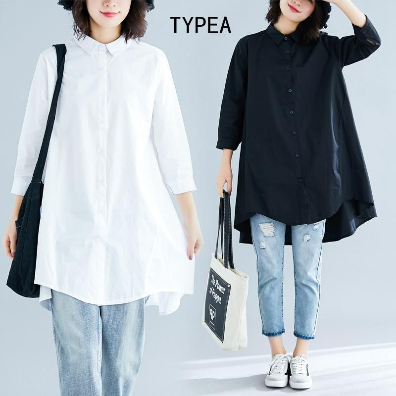 シャツ ロングシャツ フレア レディース トップス チュニック