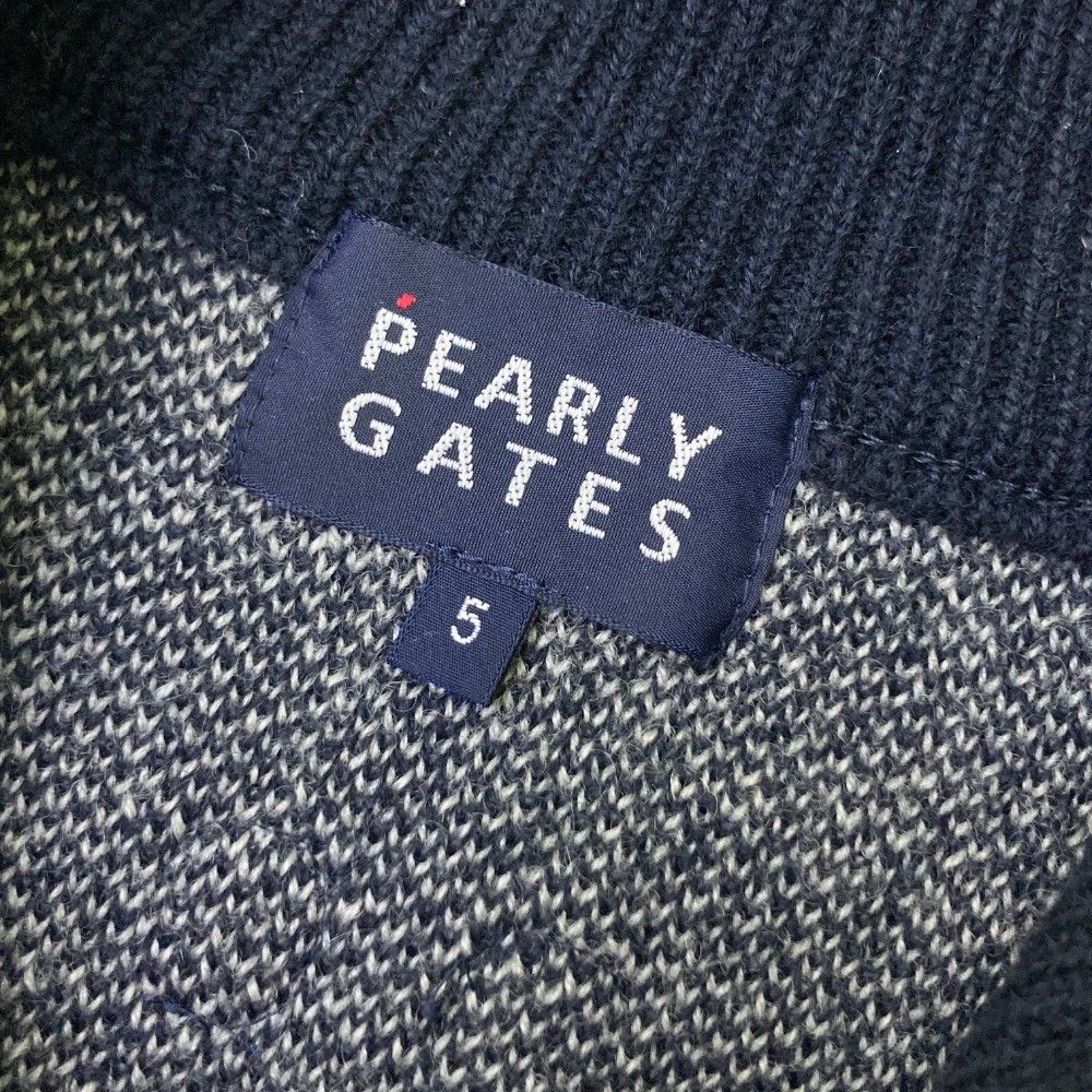 サイズ：5 PEARLY GATES パーリーゲイツ  ニットジャケット  ネイビー系 [240101438239] ゴルフウェア メンズ ストスト サイズ：5 PEARLY GATES パーリーゲイツ ニットジャケット