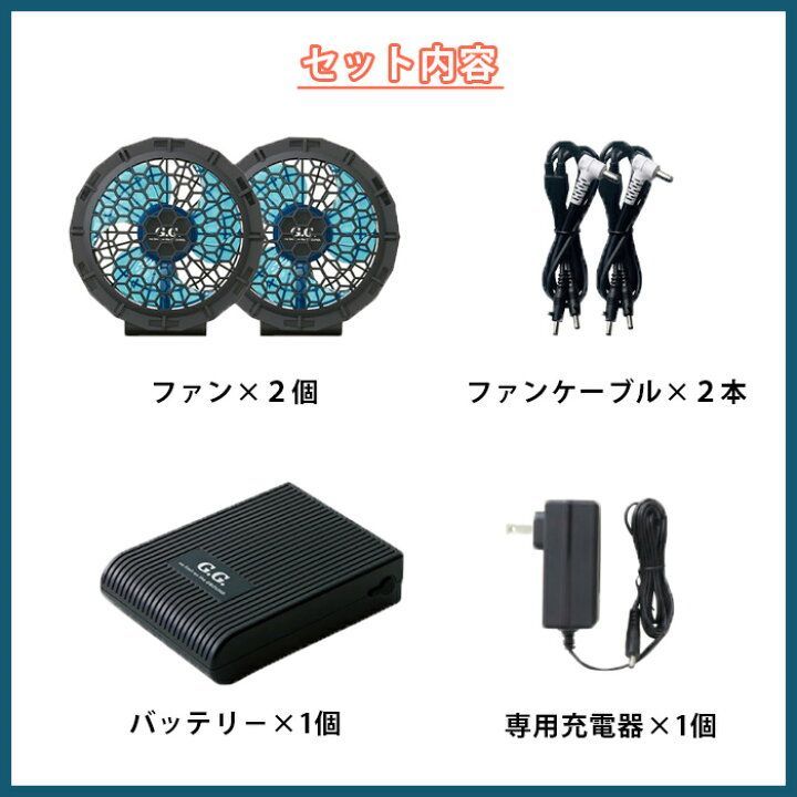 2023年 空調服用 新型 20V ファン・バッテリーセット 18201 18202 SET