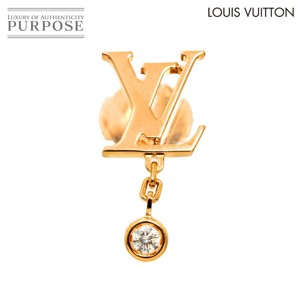 ルイ ヴィトン LOUIS VUITTON イディール ブロッサム ダイヤ ピアス K18 PG 750 片方 片耳のみ Earrings Pierced 90282406