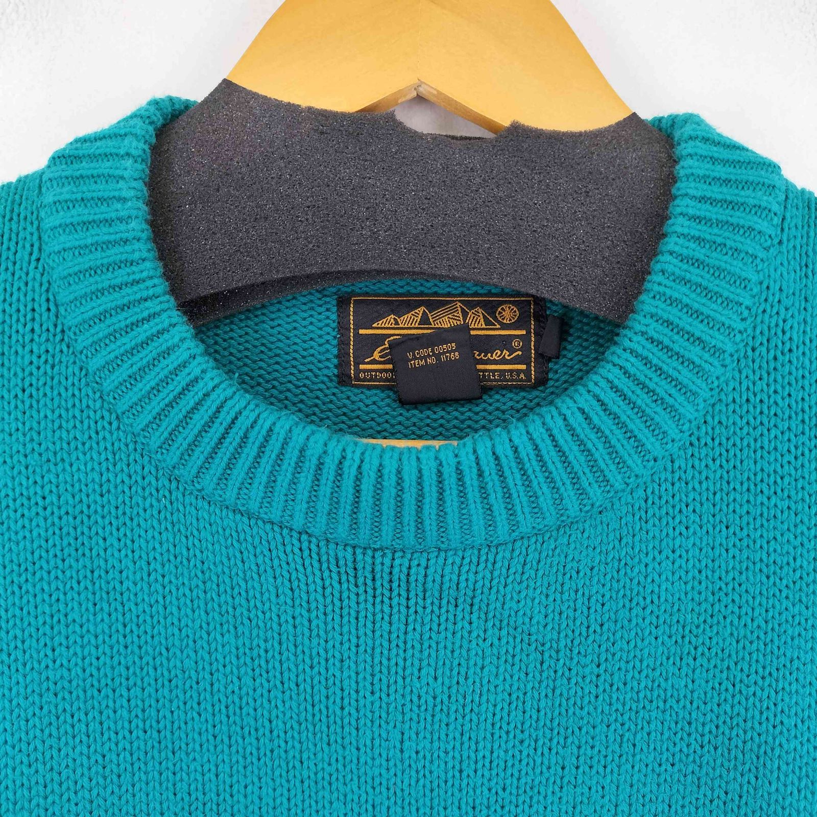 エディーバウアー USA製 黒タグ コットンニットカーディガン 80s 1586 80s~90s Eddie Bauer エディバウアー 黒タグ カーディガン