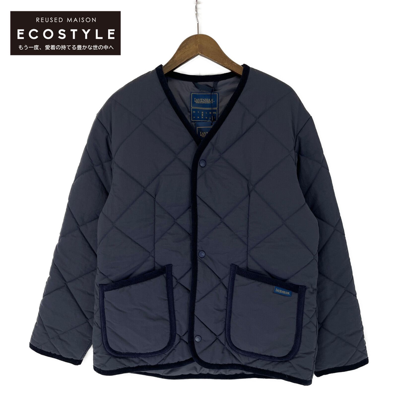 LAVENHAM ラベンハム SJL2016 ﾈｲﾋﾞｰ BIG QUILT COLLARLESS JACKET M ...