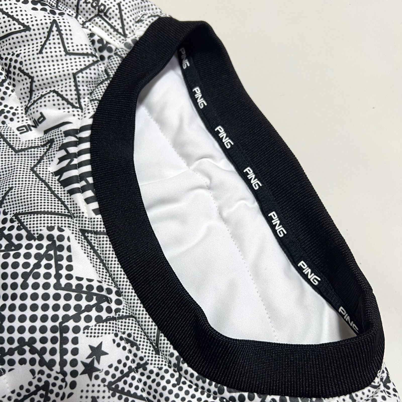 極美品 PING 中綿ブルゾン L パンツ M セットアップ 総柄 白 星 ロゴ