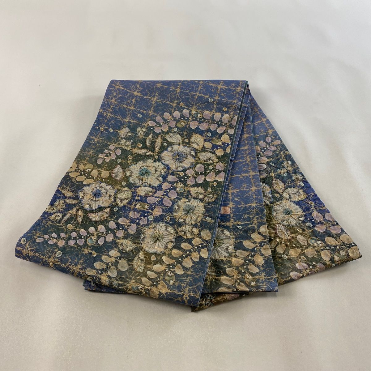 袋帯 美品 名品 落款 辻が花 格子 箔 銀通し 青灰色 お太鼓柄 正絹 【中古】 - メルカリ