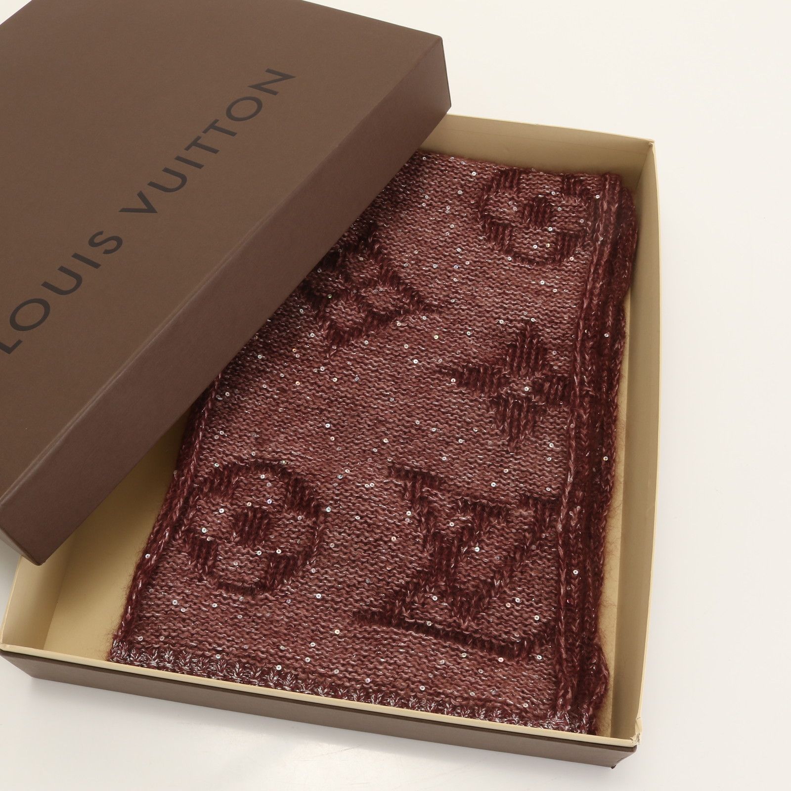 極美品 ヴィトン モノグラム エシャルプ リバーシブル マフラー モヘヤ  