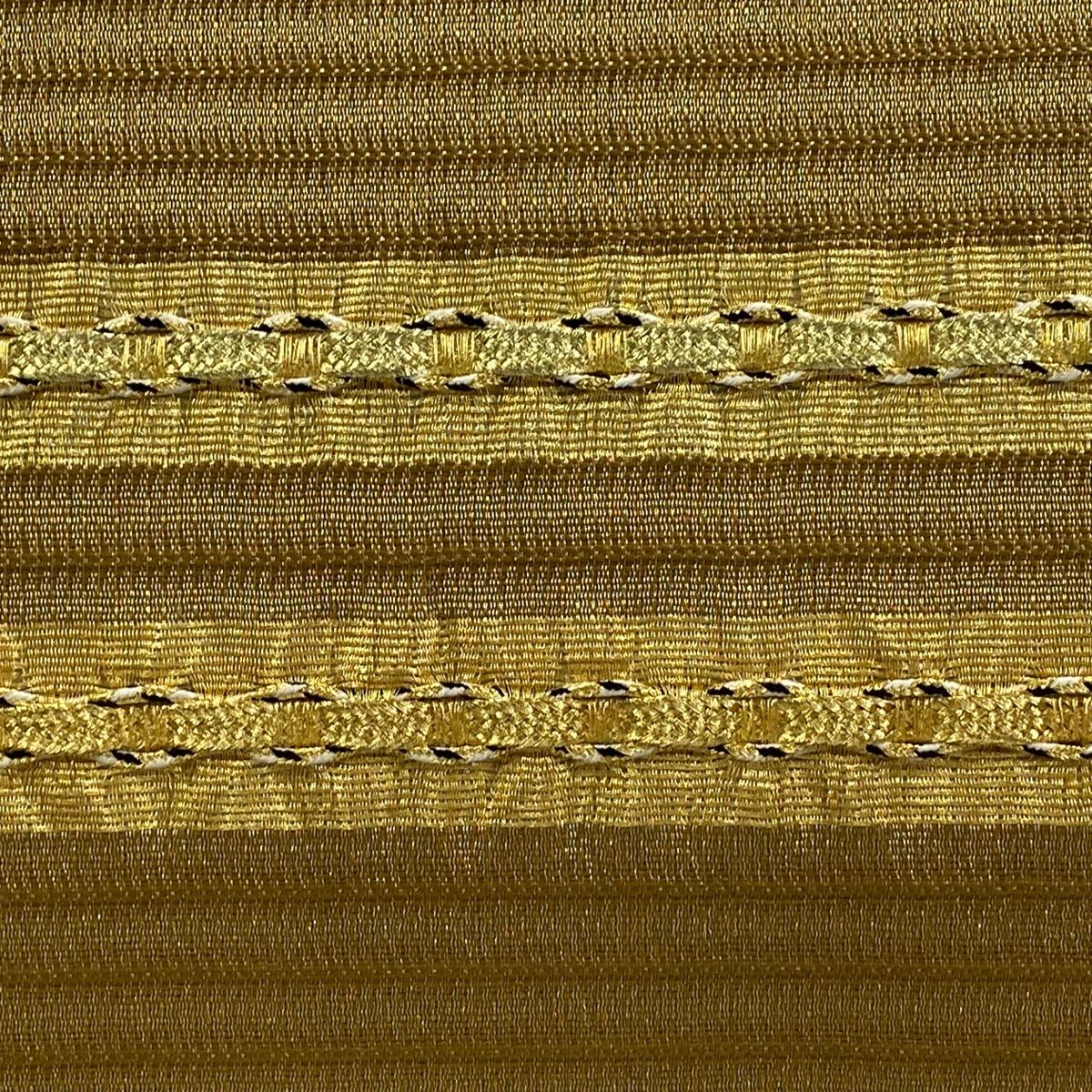 袋帯 秀品 縞 金銀糸 黄土色 お太鼓柄 正絹 WWW_NOITHATQUANGTHANH_NET