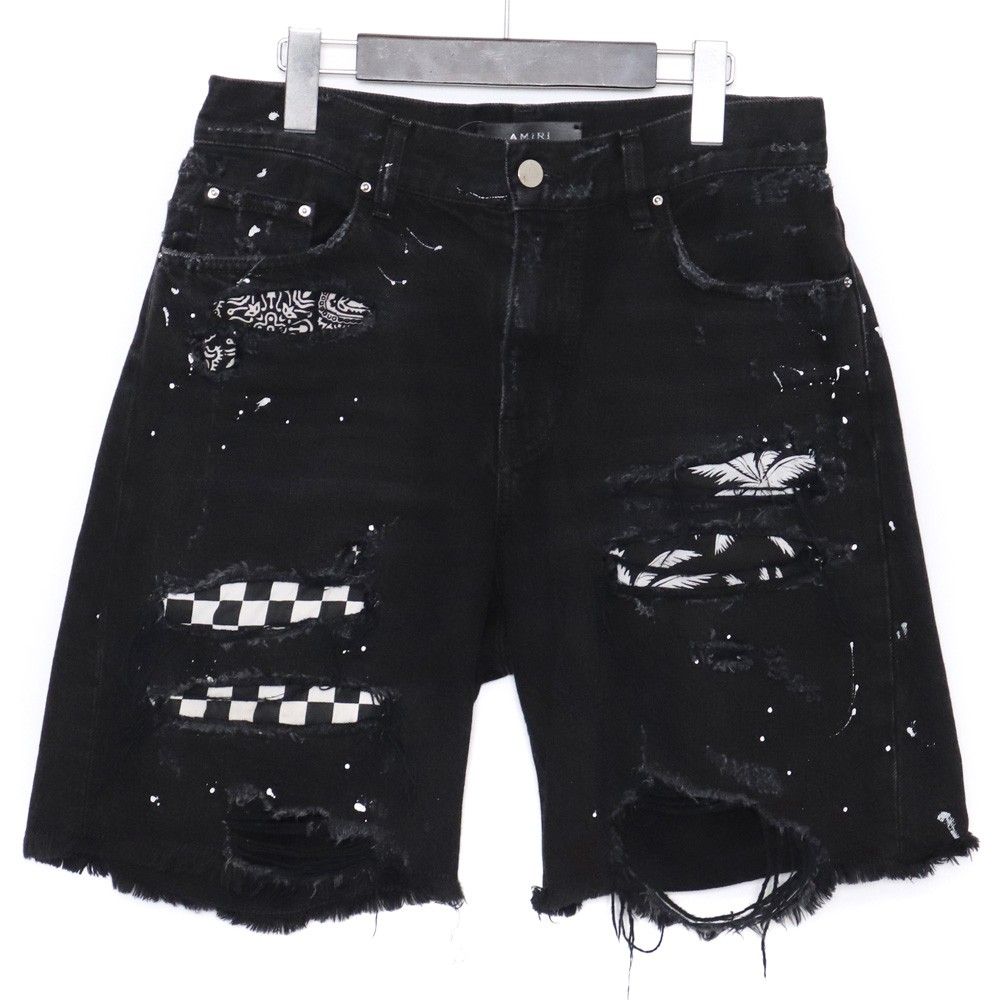 AMIRI ART PATCH PAINTED DENIM SHORTS サイズ29