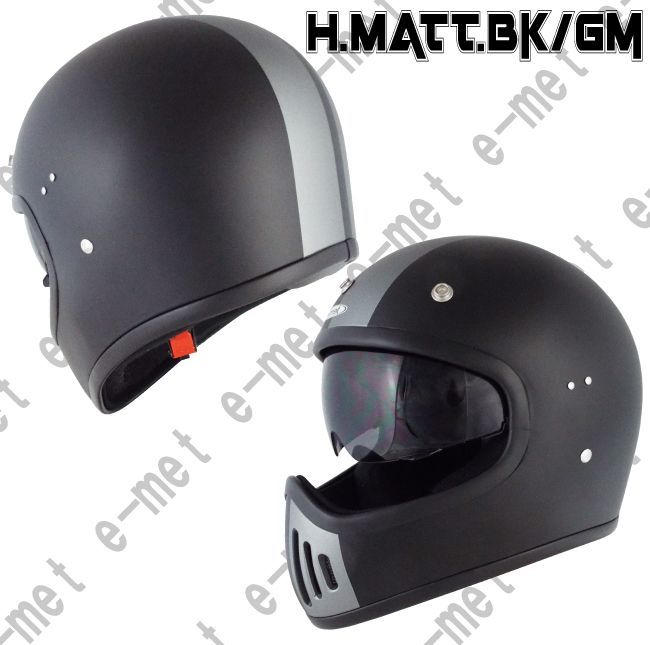 種類・カラー豊富！ EFV-15 ハーフマットブラックガンメタ 昭和レトロフルフェイス 族ヘル バイク ヘルメット ビンテージフルフェイスヘルメット ビンテージ フルフェイス キャンペーン