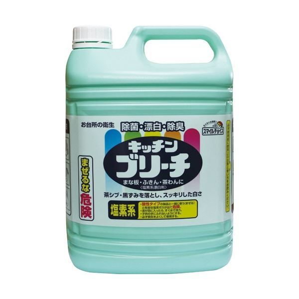(まとめ) ミツエイ スマイルチョイス キッチンブリーチ 業務用 5kg 1セット(3本) 【×3セット】