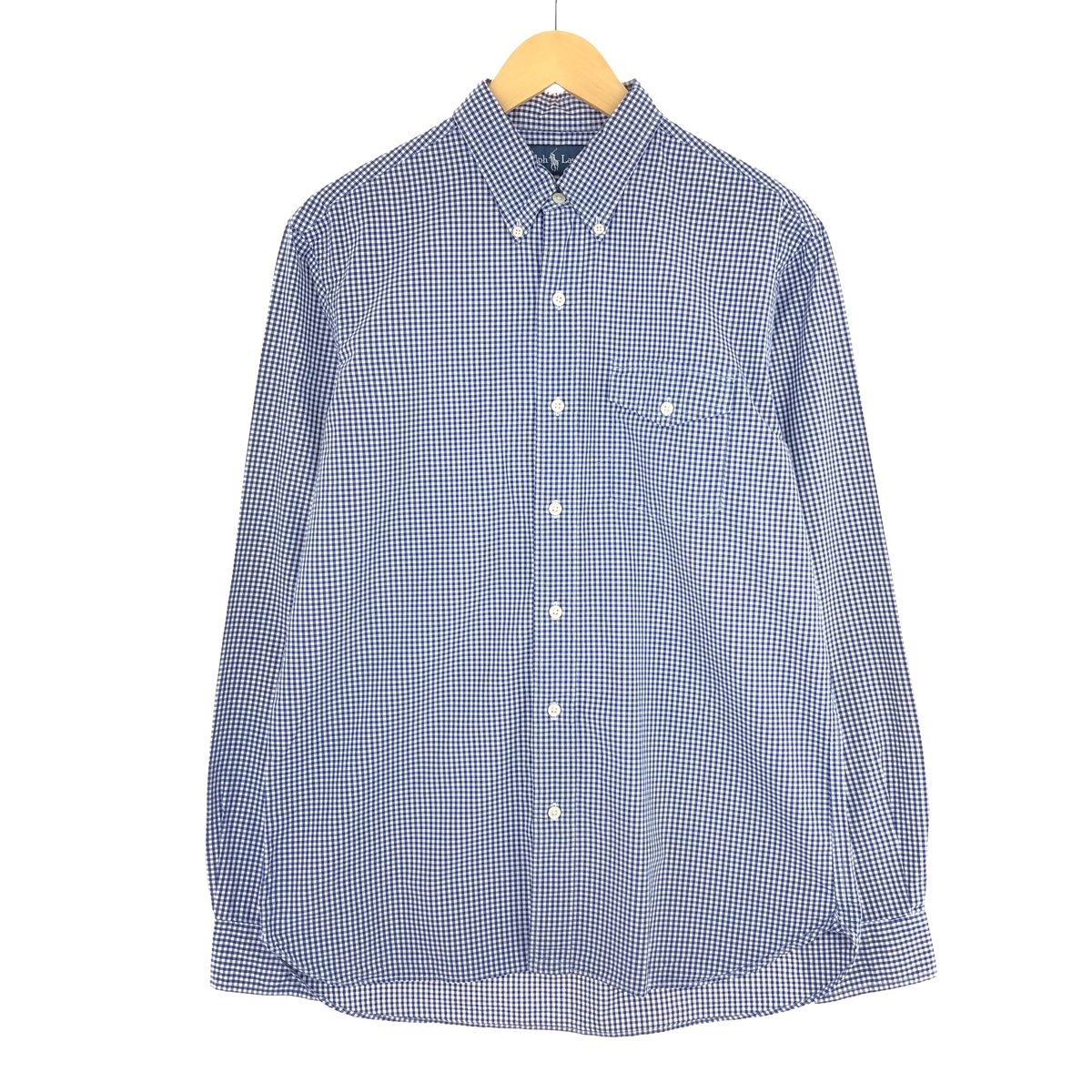 古着 ラルフローレン Ralph Lauren RALPH LAUREN CUSTOM FIT  ギンガムチェック 長袖 ボタンダウンチェックシャツ メンズM/eaa442564