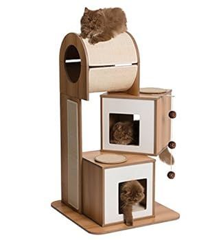 ジェックス cat it ヴェスパー キャットタワー タワー 高さ116.5cm 木製据置き 爪とぎハウス付