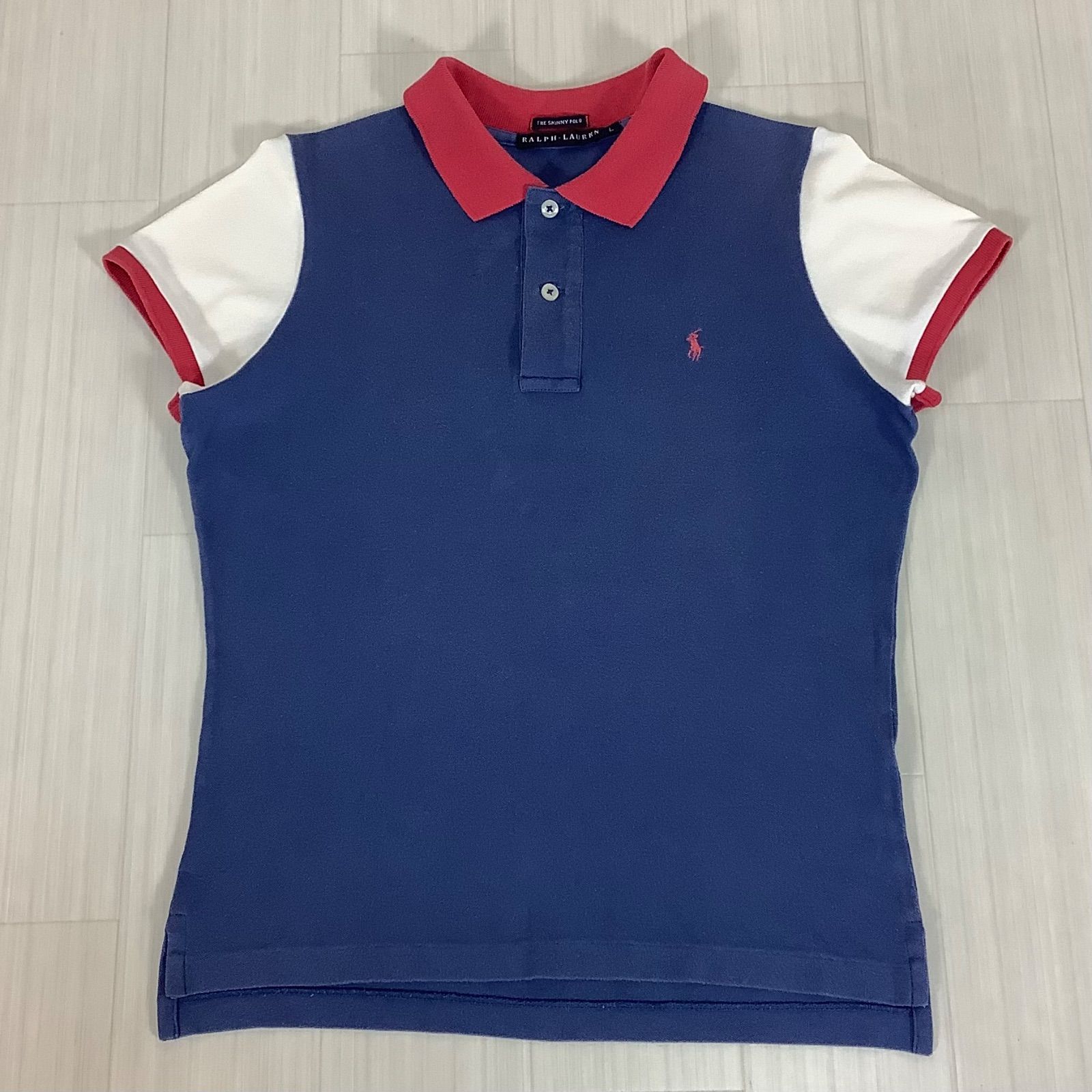 【新品】ポロラルフローレン ポロシャツ 半袖 レディース ネイビー L POLO RALPH LAUREN ポロラルフローレン 半袖ポロシャツ ネイビー