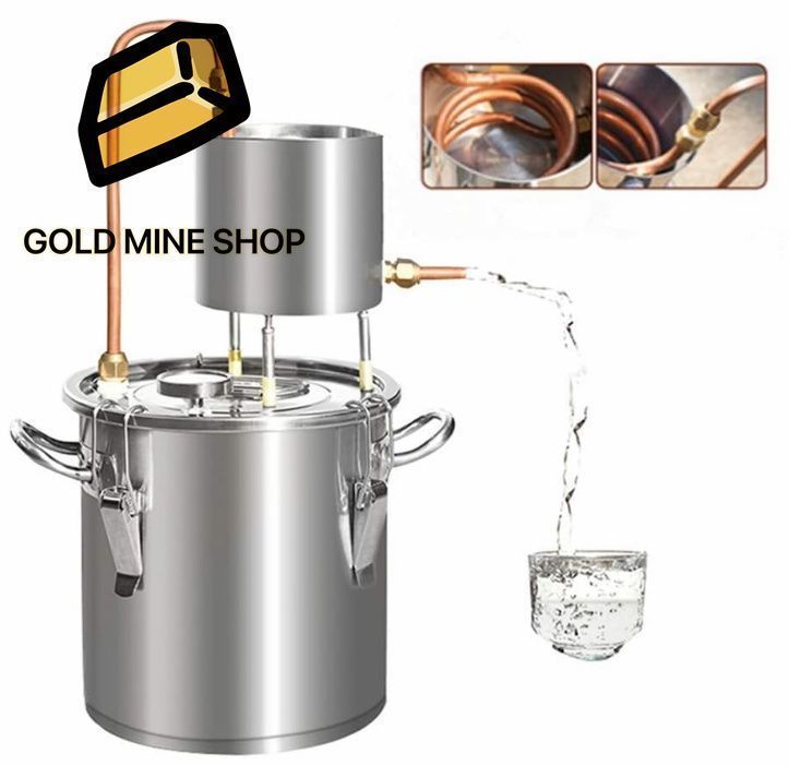 20L銅管密造酒蒸留酒水アルコールエッセンシャルオイル蒸留器ホームブリューワイン作りキットビルトイン温度計DIYウイスキーワインブランデ