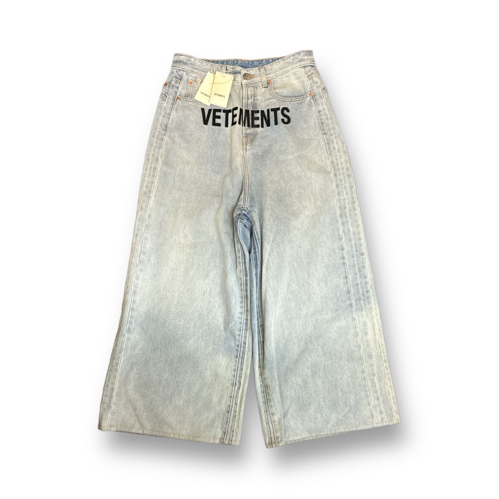 VETEMENTS 23SS LOGO BAGGY JEANS ロゴ刺繍 バギージーンズ ワイド デニム ヴェトモン UE63PA290L 30  70798A4 - メルカリ