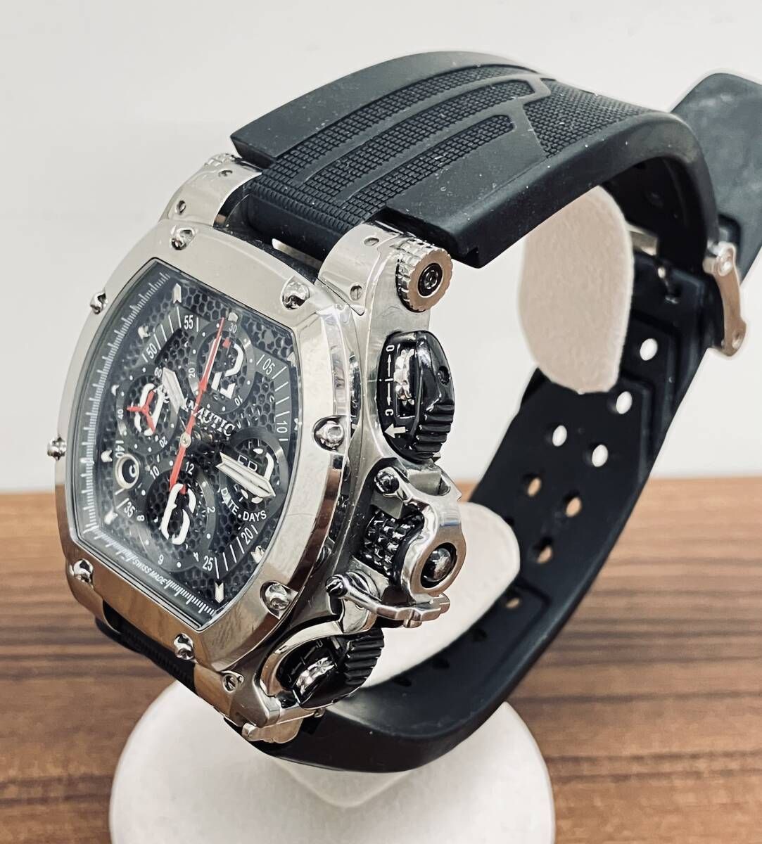 AQUANAUTIC キング クロノグラフ 自動巻き 遊革なし28800振動 アクアノウティック 裏スケ オートマチック