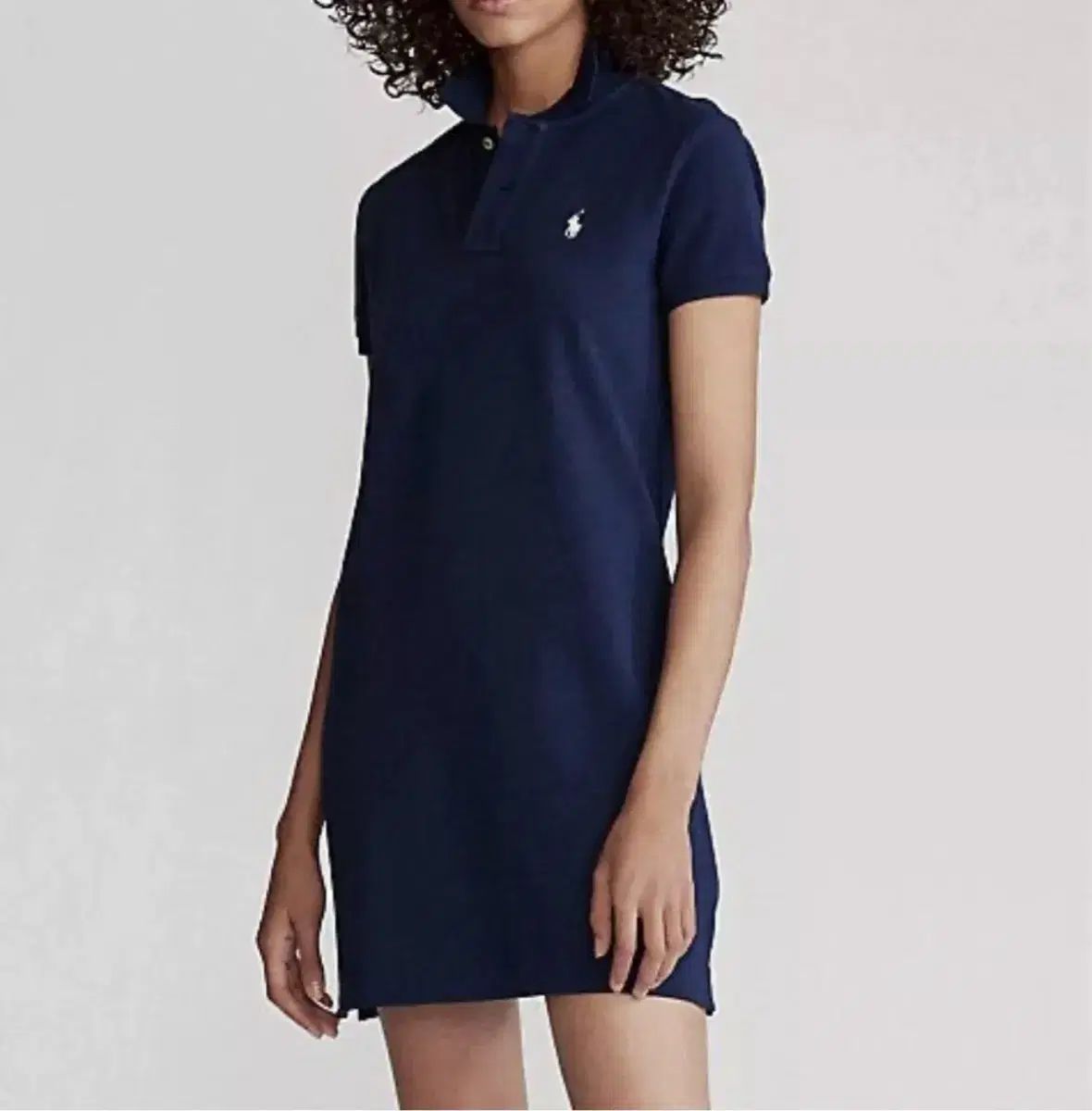 ポロ Ralph Lauren ラルフローレン ネイビー コットン メッシュ ミニ ワンピース 本物