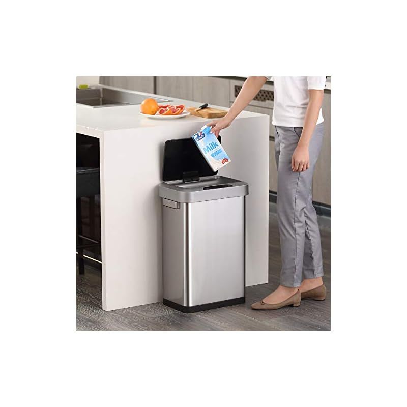 EKO ゴミ箱 自動開閉 ホライゾンセンサービン シルバー 45L ふた付き インナーボックス無し EK9262MT-45L 1