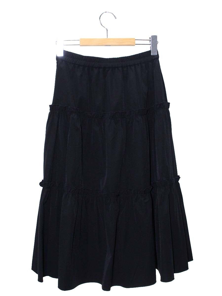 エムズグレイシー 417122 スカート 36 ブラック ティアード フ ITK2Y1ARNARK