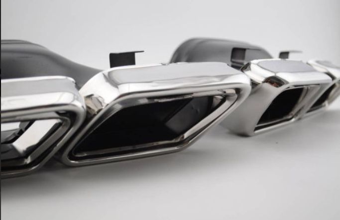 送料無料BENZ ベンツ E63 AMGスタイル w212 | w222 | w205 | r231 | w218 | s65 | s63 | e63 ステンレス製マフラーカッター 2個セットYGL088