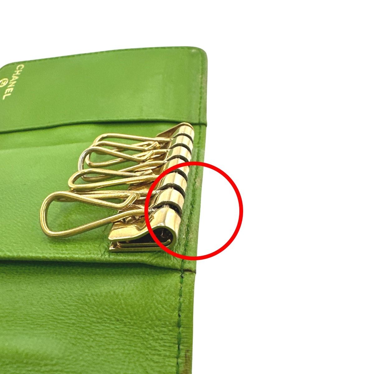 シャネル  キーケース グリーン  CHANEL アイコンライン 6本用キーケース シャネル 6本用キーケース キーケース アイコンライン キーケース