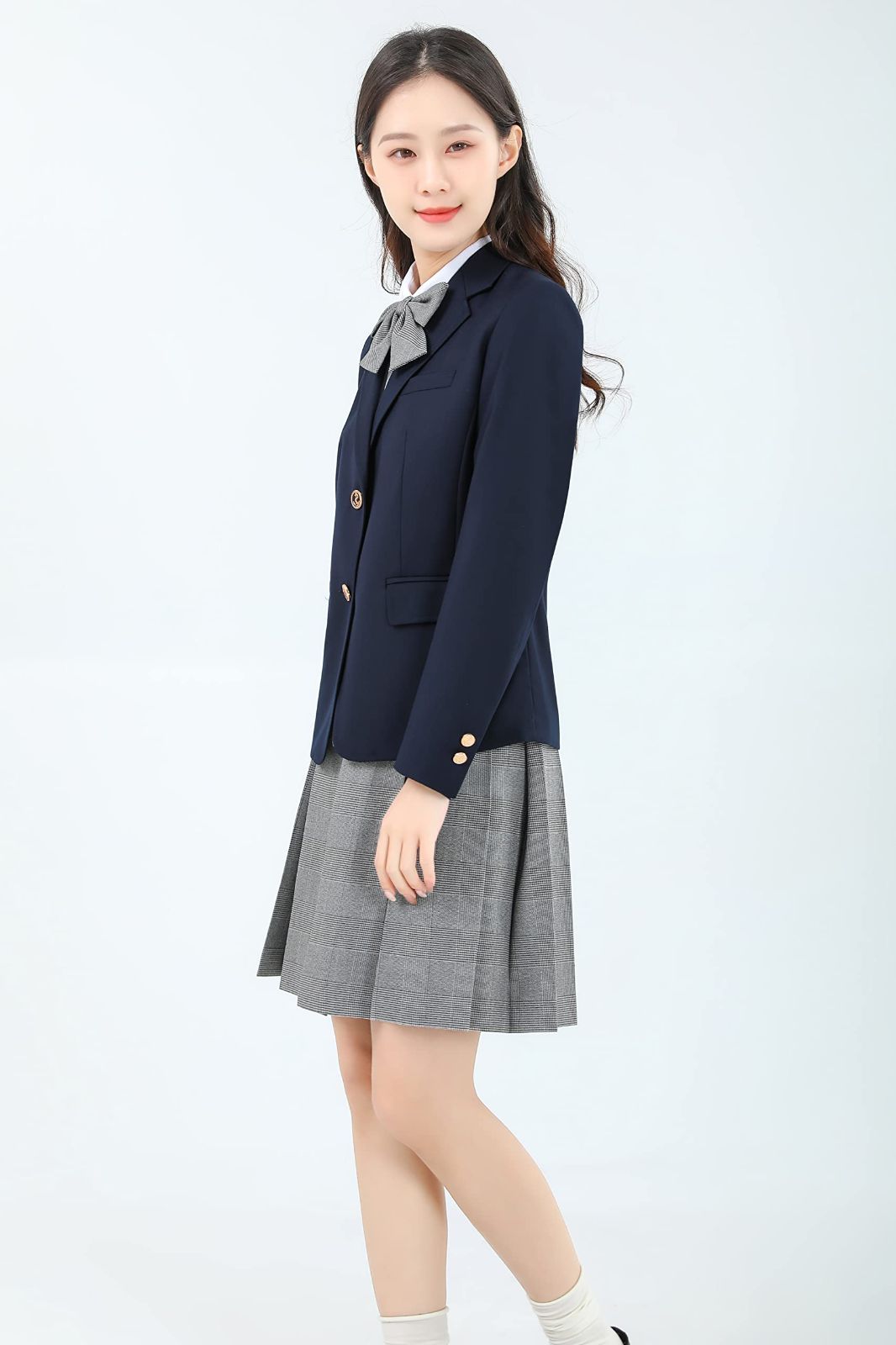 Sharphon] 制服 ブレザー 長袖 JK セーラー服 コート ボタン式-