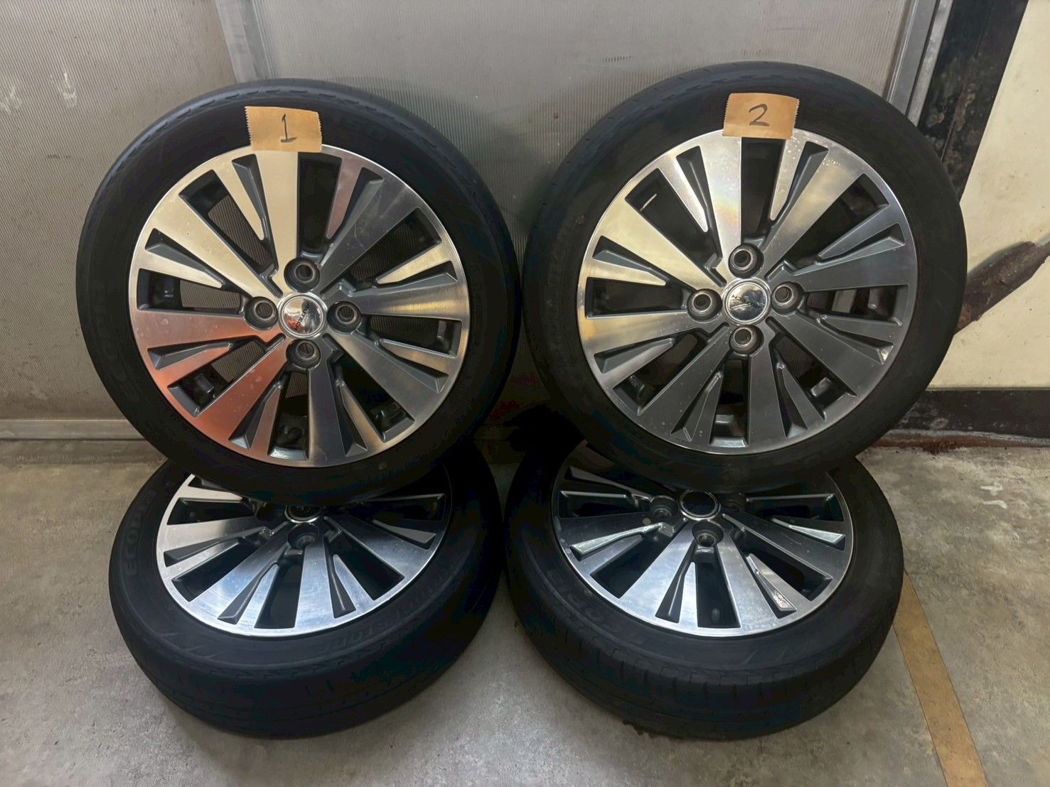 ニッサン デイズルークス ハイウェイスター ライダーターボ B21A ノーマルタイヤ オーテック 純正アルミホイール 165 55 15４本セット み