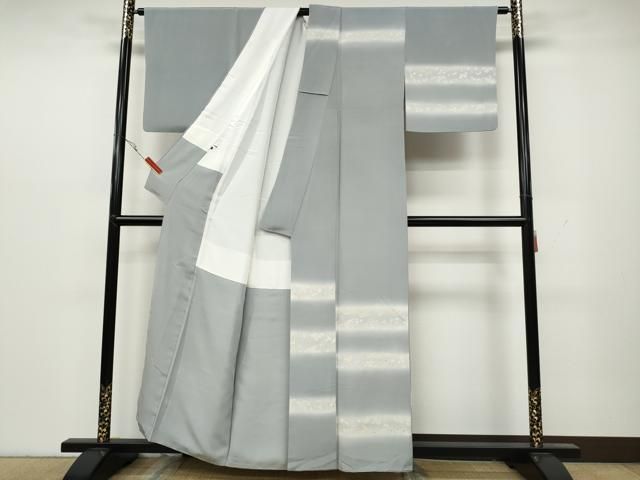 平和屋着物●訪問着　刺繍　横段花鳥蝶文　暈し染め　金彩　正絹　逸品　CAAY5001ut 平和屋着物○訪問着 刺繍 横段花鳥蝶文 暈し染め 金彩