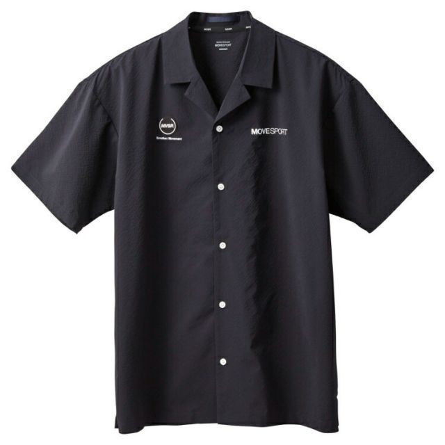 DESCENTE デサント SEERSUCKER オープンカラーシャツ ネイビー Lサイズ DMMVJA65 NV | スポーツ スポーツウェア ウエア 服 衣類 機能性 ショートスリーブ トップス 半袖 シャツ 素材 UVカット 紫外線対