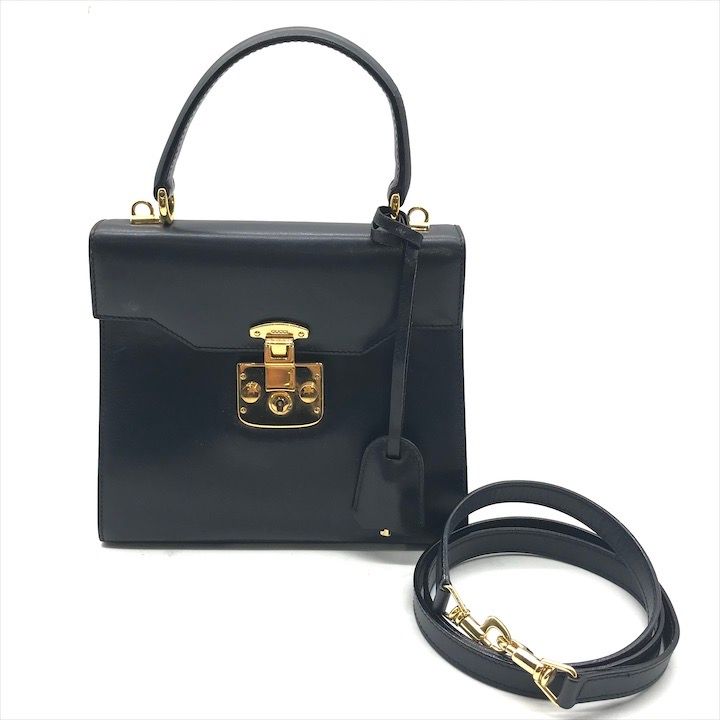 良品 GUCCI グッチ レディロック レザー 2WAY ハンド ショルダー