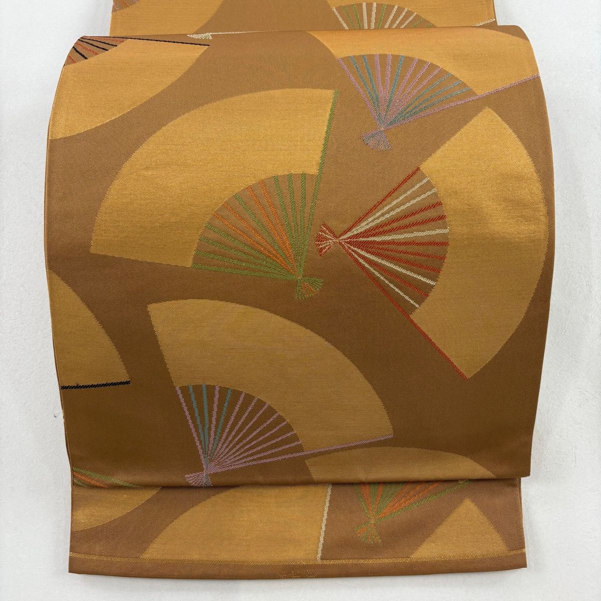 袋帯 川島織物 落款あり 華文 菊花金唐織 六通 正絹 袋帯 秀品 川島