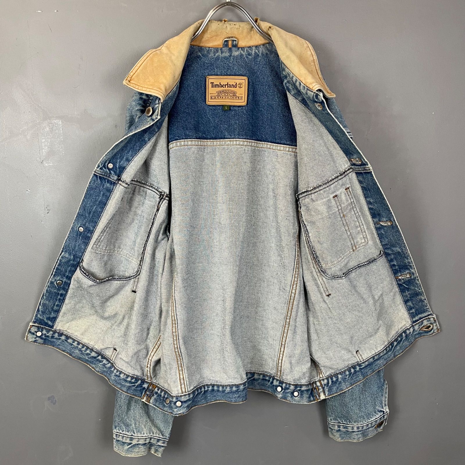 90s 00s archive Timberland DENIM WEATHERGEAR Denim Tracker Jacket