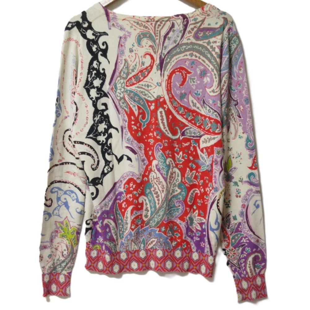 寄付対象品 ETRO ペイズリー柄 シルクカシミヤ カーディガン