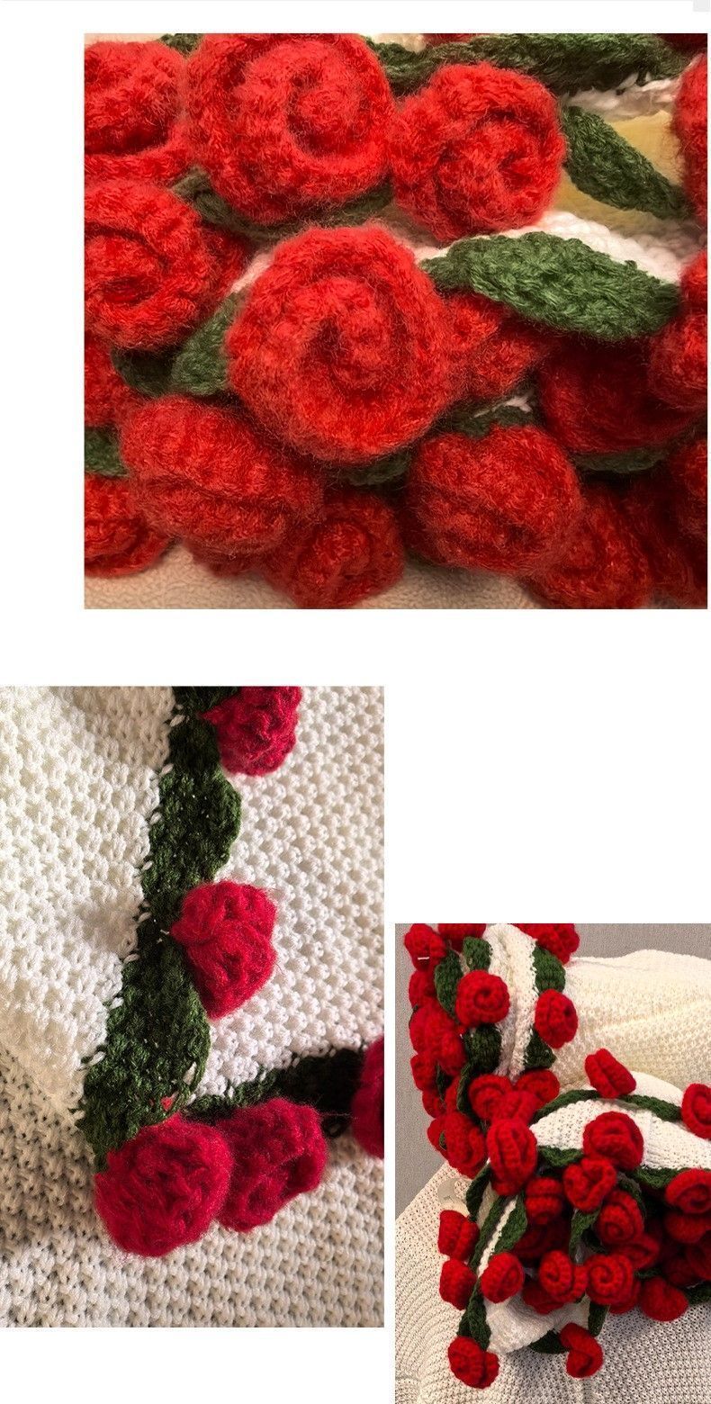 ニットブランケット 手編み