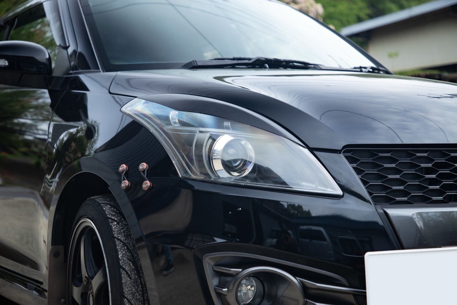 KooKys アイライン ZC32S スイフトスポーツ ヘッドライトカバー suzuki FRP エアロ フロントバンパー