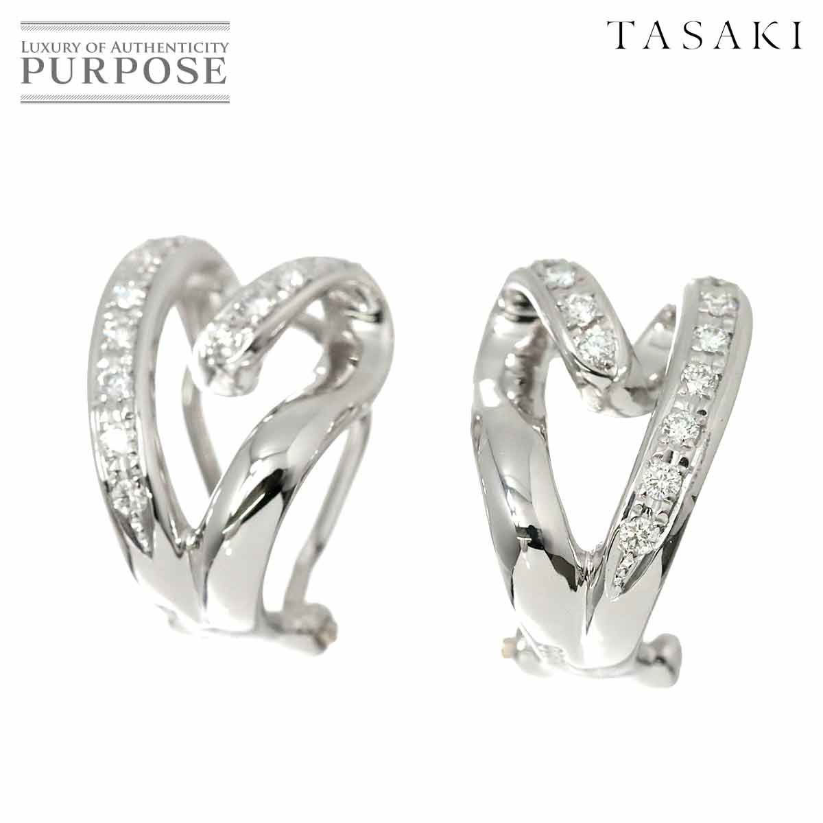 全体サイズ縦12㎜くらい美品♡TASAKI♡タサキ♡田崎真珠♡高級素材♡プラチナ♡絶品ダイヤ♡イヤリング