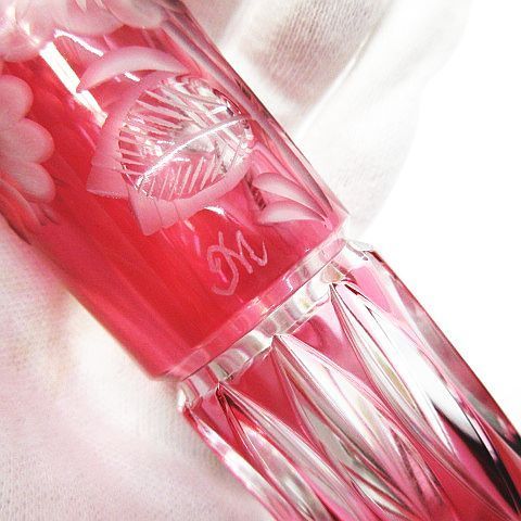 ○ Meissen マイセンクリスタル マイセンフラワー 花瓶 花器 色被せ