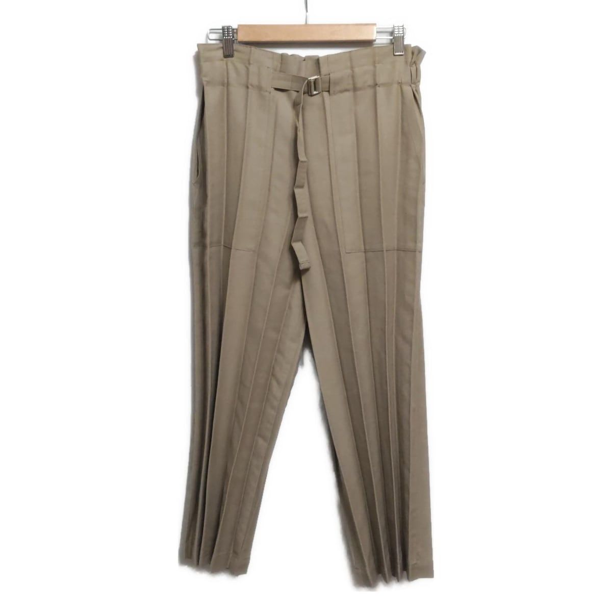 【美品】プリーツプリーズ 17AW スーパーワイド パンツ ポケットあり 緑 1 美品】プリーツプリーズ 17AW スーパーワイド パンツ ポケット