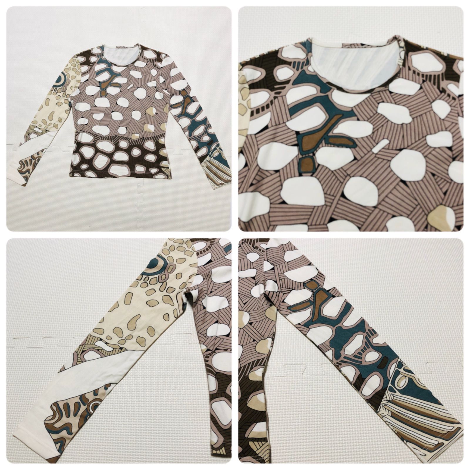 □良品□マルジェラ期□HERMES エルメス 長袖Tシャツ スカーフ柄