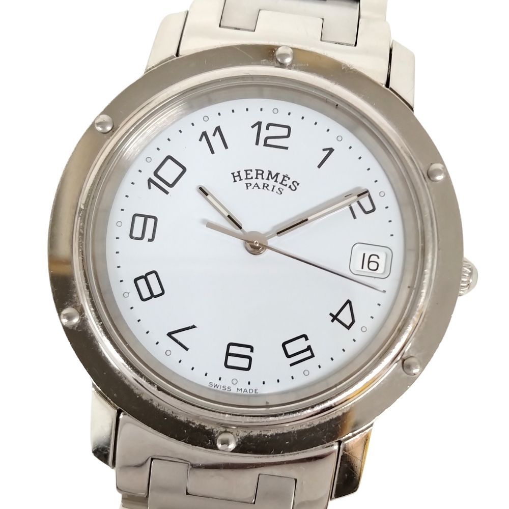 HERMES エルメス CL6.710 クリッパー デイト クォーツ メンズ 腕時計 | C487