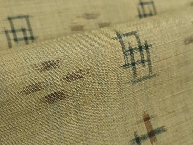 平和屋着物■極上　伊乎乃織　紬　草木染　絣絵　反端付き　逸品　未使用　DZAA7846kh5 平和屋着物□極上 伊乎乃織 紬 草木染 絣絵 反端付き 逸品 未使用