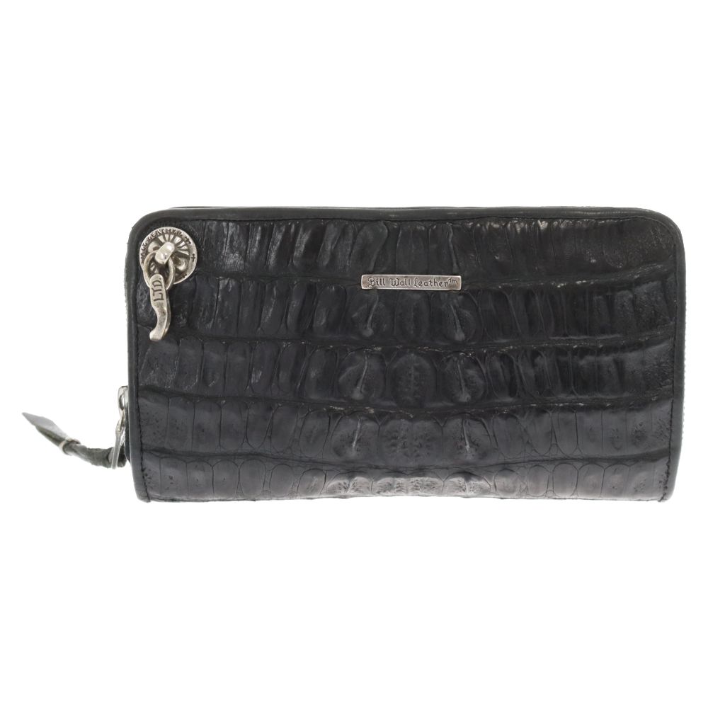 Bill Wall Leather/BWL (ビルウォールレザー) Zipper Wallet W/Ring ジッパーロングウォレットエキゾチック レザーウォレットリング付き 財布 ブラック - メルカリ