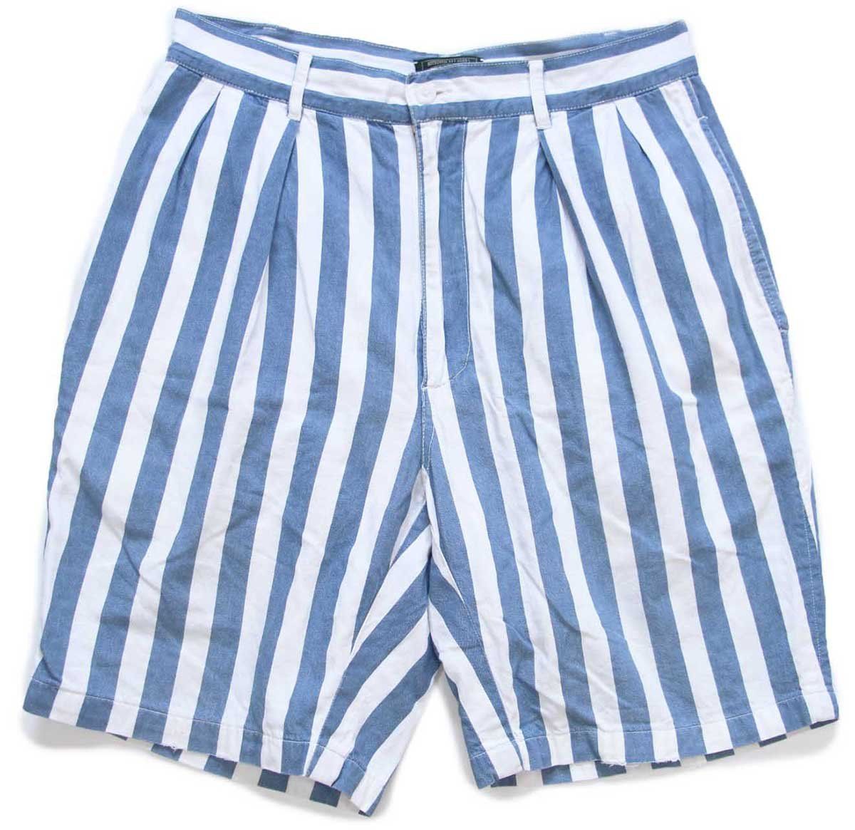 80s POLO COUNTRY ポロ カントリー ラルフローレン ストライプ ツータック コットン ショートパンツ W30 ショーツ ハーフ ビンテージ